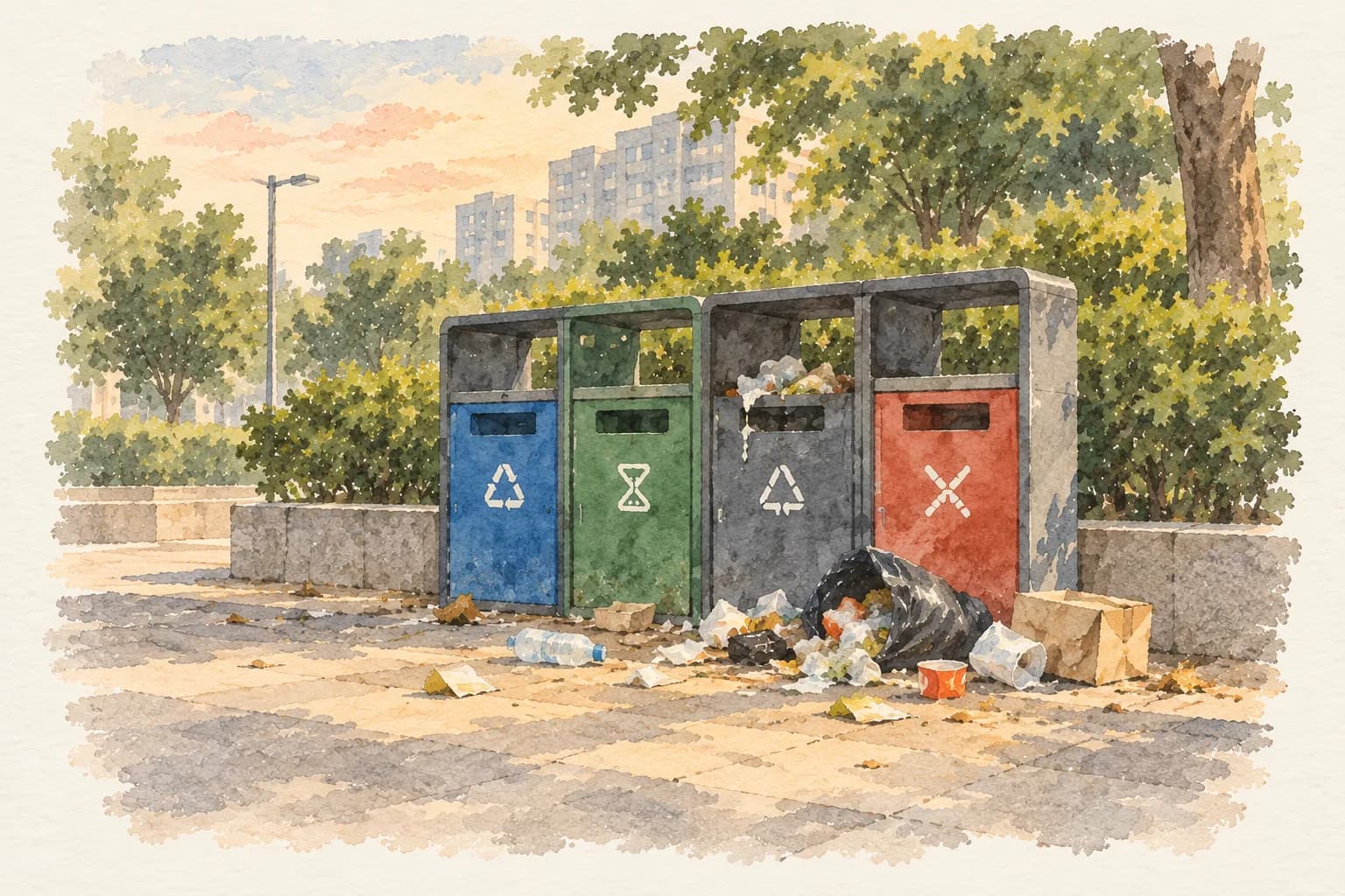 固定垃圾桶